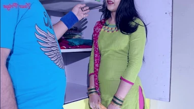 House maid hard ass and pussy fucked in the cupboards with Hindi audio
