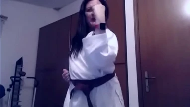 Your girlfriend is a young karateka and she kicks your ass