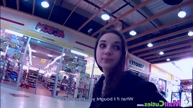 Brunette with small tits is fucking