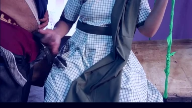 Desi girl did dirty work with her college teacher sitting on swing