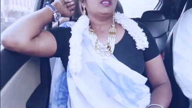 Bhabi car sex. Telugu dirty talks.